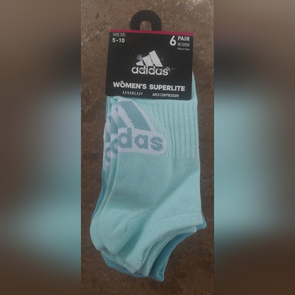 New Adidas Socks Package 6 Pairs Women’s Superlite No Show Athletic Casual Socks